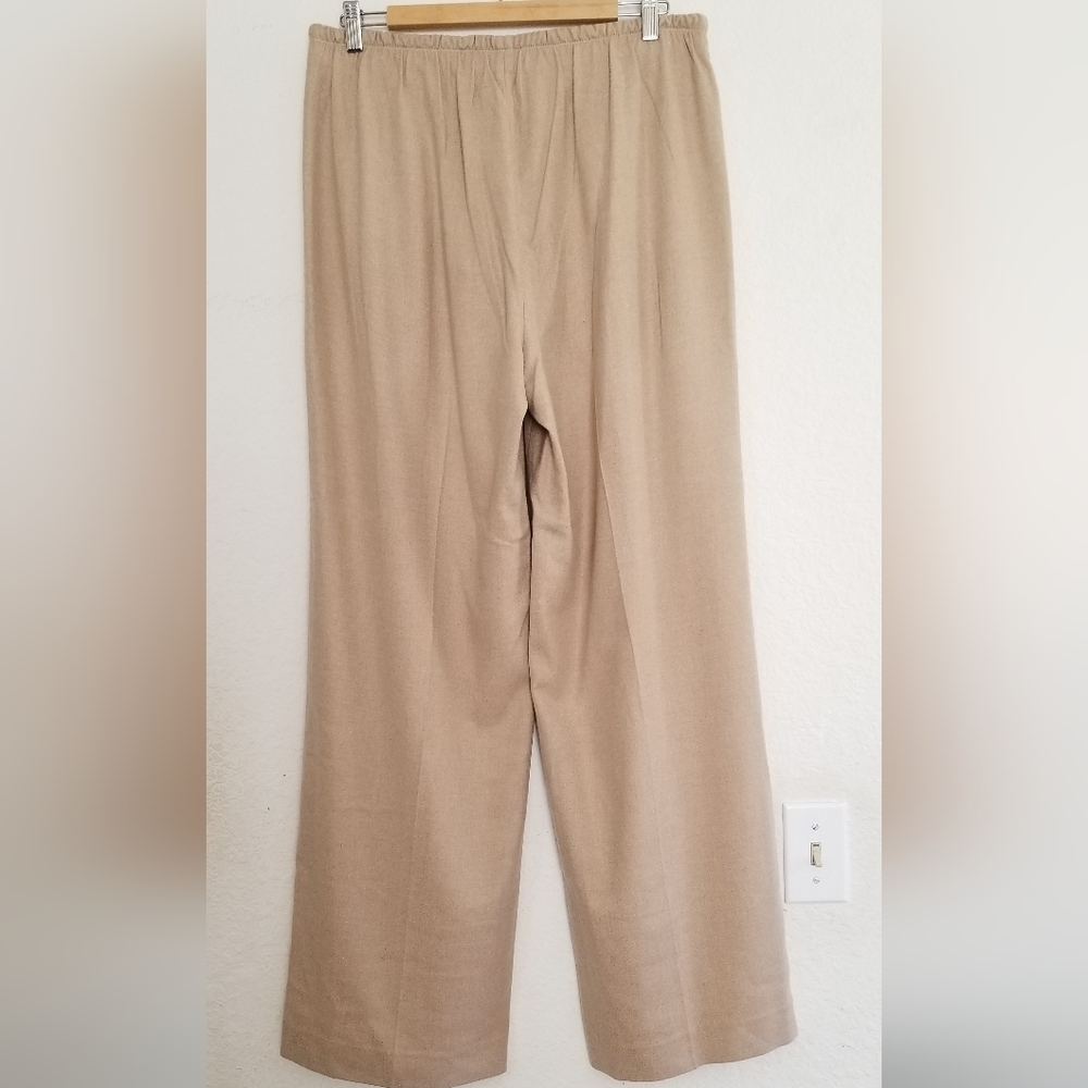 VINCE Front Pleated Wide Leg Elastic Waistband Pants Size L Large Beige … - Picture 5 of 12